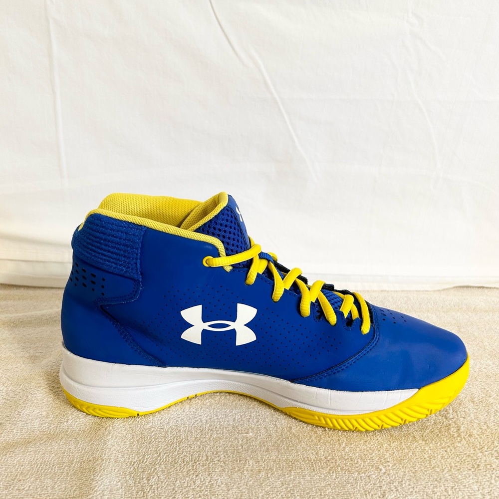 Under Armour Jet Mid Blue/Yellow size 8 MEN’S BASKETBALL SHOES - Picture 5 of 9